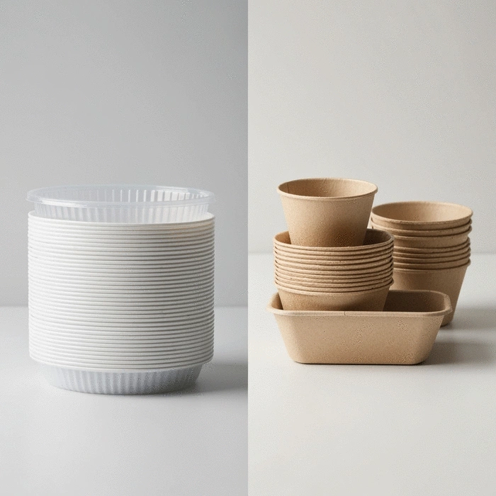 Comparison Between Plastic and Compostable Disposable Containers