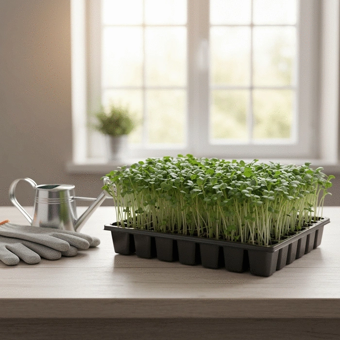 Step-by-step guide to planting microgreens using seedling trays